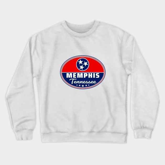 Memphis Tennessee Euro Oval TN Crewneck Sweatshirt by DD2019